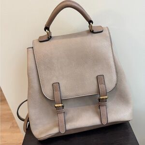 Tan Vegan Leather Backpack